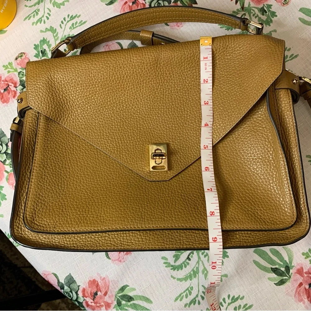 ❤️Price Drop❤️HP⭐️❤️Rebecca Minkoff Tan Leather Messenger Satchel - Picture 13 of 16